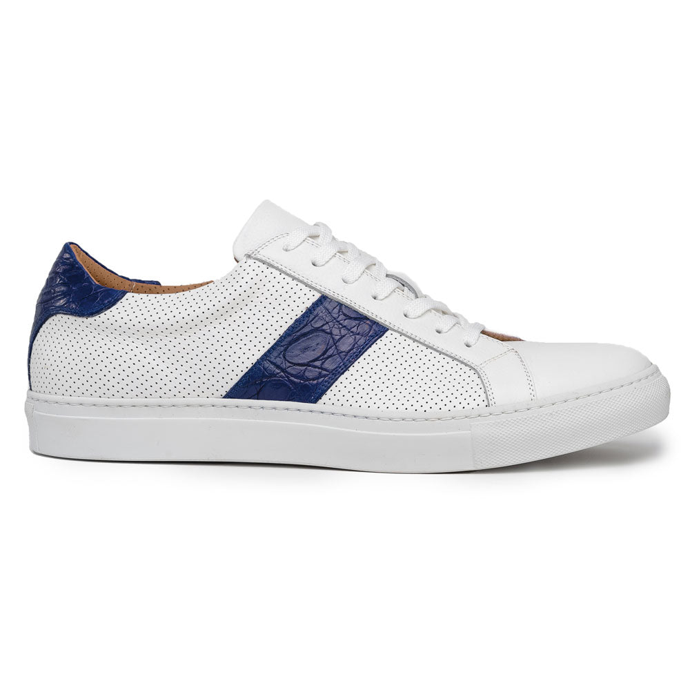 Zelli Olympias Calf & Crocodile Sneakers White / Navy