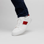 Zelli Olympias Calf & Crocodile Sneakers White / Red (61-101-RED)