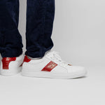 Zelli Olympias Calf & Crocodile Sneakers White / Red (61-101-RED)