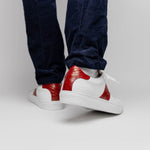 Zelli Olympias Calf & Crocodile Sneakers White / Red (61-101-RED)