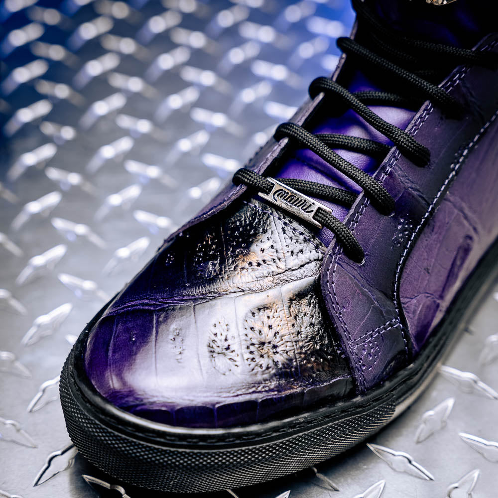 Mauri 6129/1 Baby Crocodile High Top Sneakers Grape / Dirty Black