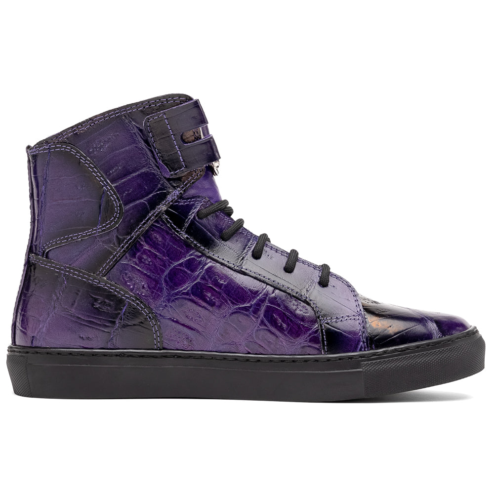 Mauri 6129/1 Baby Crocodile High Top Sneakers Grape / Dirty Black