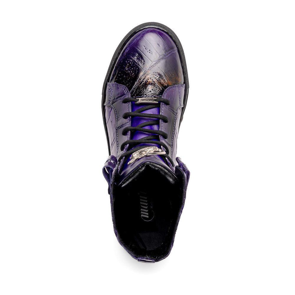 Mauri 6129/1 Baby Crocodile High Top Sneakers Grape / Dirty Black
