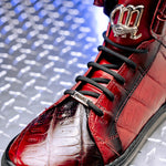Mauri 6129/1 Baby Crocodile High Top Sneakers Red / Dirty Black