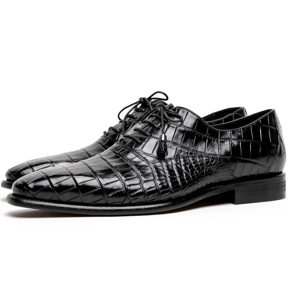Calzoleria Toscana David 6153 Nile Crocodile Shoes Black