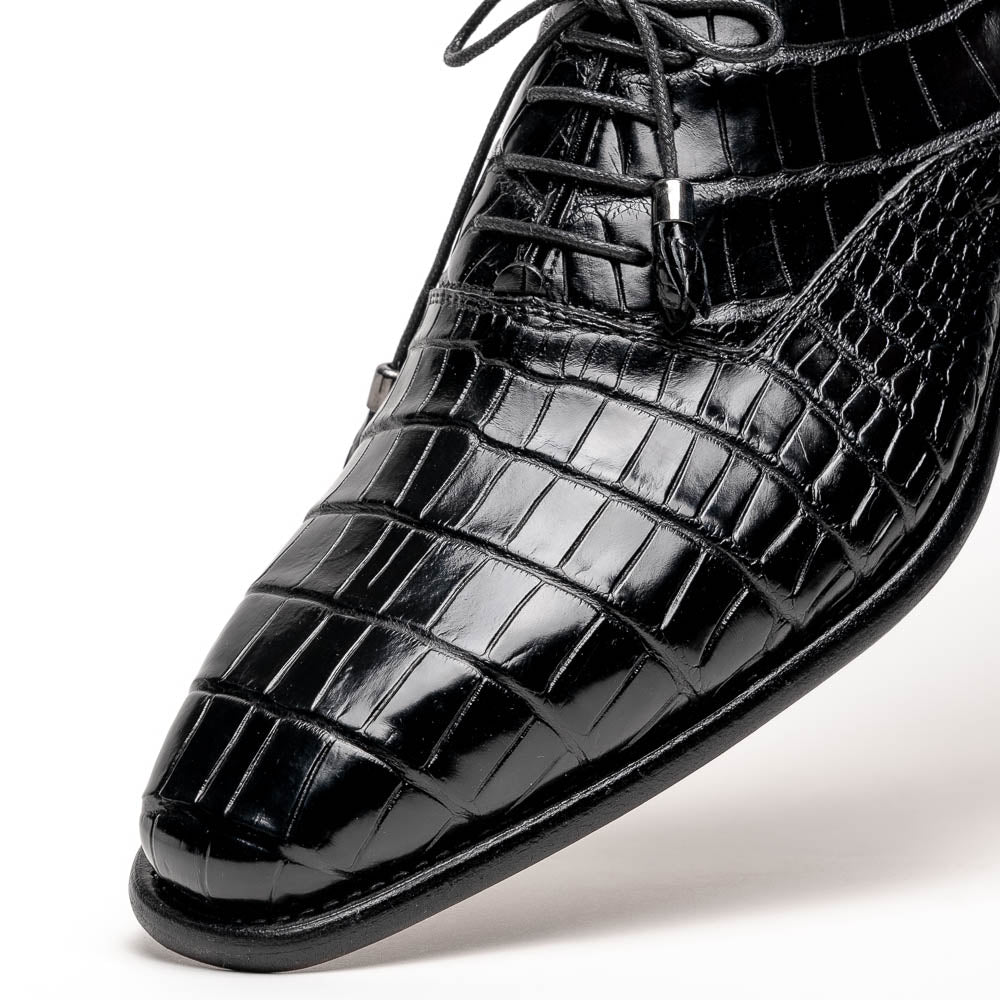 Calzoleria Toscana David 6153 Nile Crocodile Shoes Black