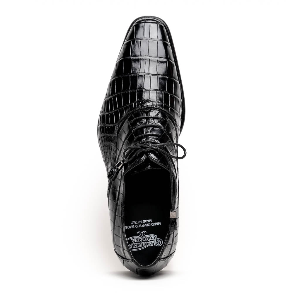 Calzoleria Toscana David 6153 Nile Crocodile Shoes Black