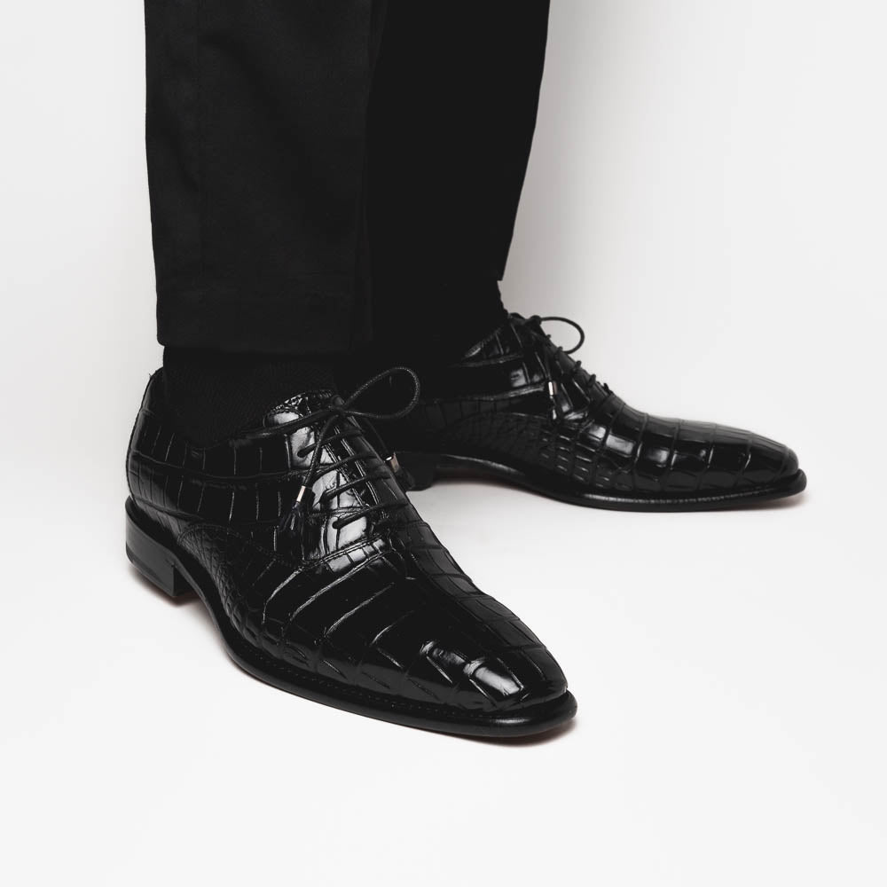 Calzoleria Toscana David 6153 Nile Crocodile Shoes Black