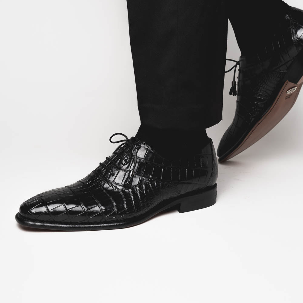 Calzoleria Toscana David 6153 Nile Crocodile Shoes Black