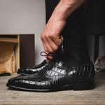 Calzoleria Toscana David 6153 Nile Crocodile Shoes Black