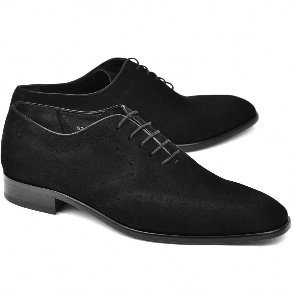 Corrente C0014022-6292 Suede Plain Toe Lace Up Black