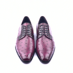 Corrente C01504-6348 Genuine Ostrich Lace Up Burgundy