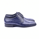 Corrente C01504-6348 Genuine Ostrich Lace Up Navy