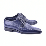 Corrente C01504-6348 Genuine Ostrich Lace Up Navy