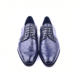 Corrente C01504-6348 Genuine Ostrich Lace Up Navy