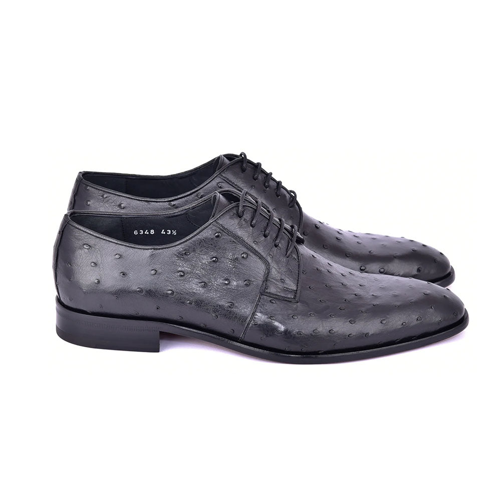 Corrente C01502-6348 Genuine Ostrich Lace-Up Black