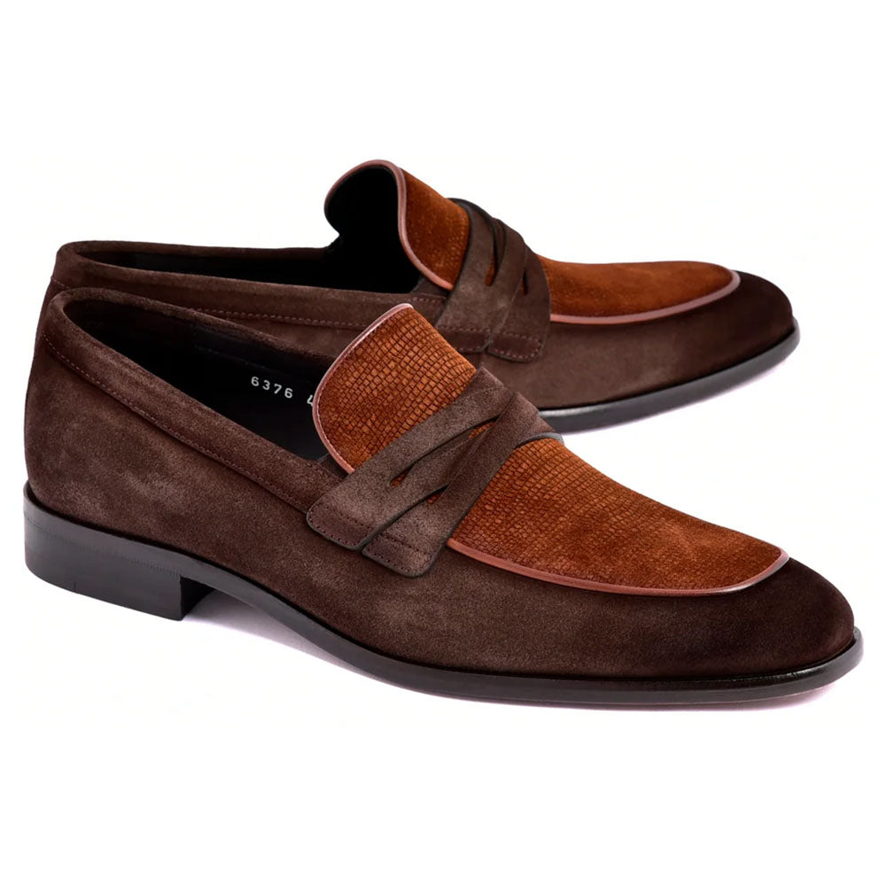 Corrente C11106-6376S Two Tone Suede Loafers Brown / Tan