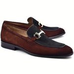 Corrente C11104-6376S Two Tone Suede Bit Loafers Tan / Green