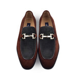 Corrente C11104-6376S Two Tone Suede Bit Loafers Tan / Green