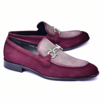 Corrente C11108-6376S Two Tone Suede Bit Loafer Burgundy