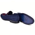 Corrente C11109-6376S Two Tone Suede Bit Loafers Navy / Burgundy