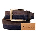 Corrente CBelt-6376 Two Tone Suede Belt Navy / Grey