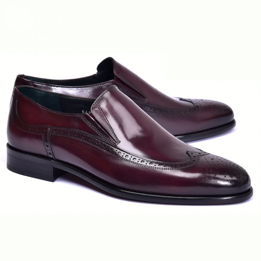 Corrente C0434-6401 Wing Tip Loafer Burgundy