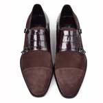 Corrente C00016-6433 Suede Cap Toe Monkstrap Brown