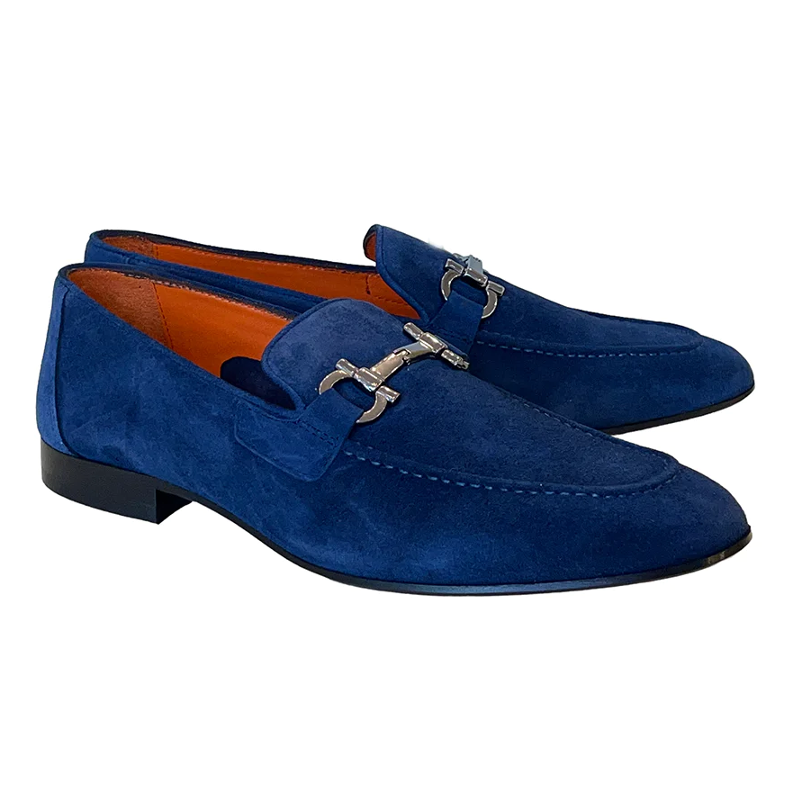 Corrente 6472 Suede Bit Loafer Blue