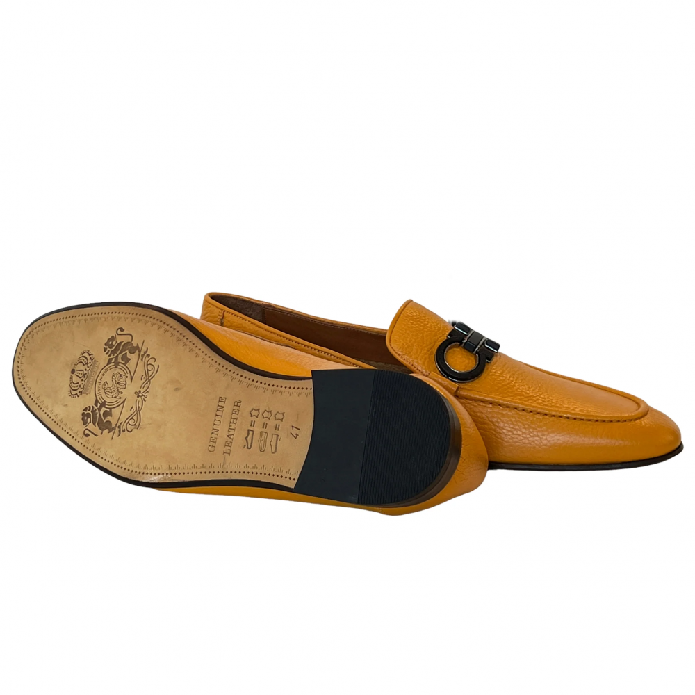 Corrente 6472 Grain Leather Bit Loafer Yellow