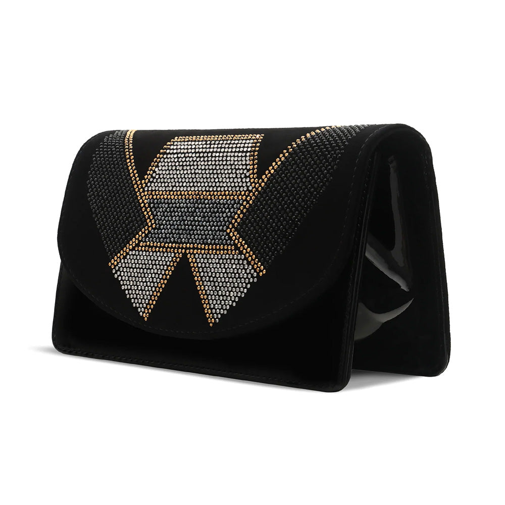 Vinci Leather The Magnolia Women's Glitter Leather Handbag Black