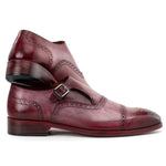 Paul Parkman Men's Cap Toe Monkstrap Shoes Burgundy