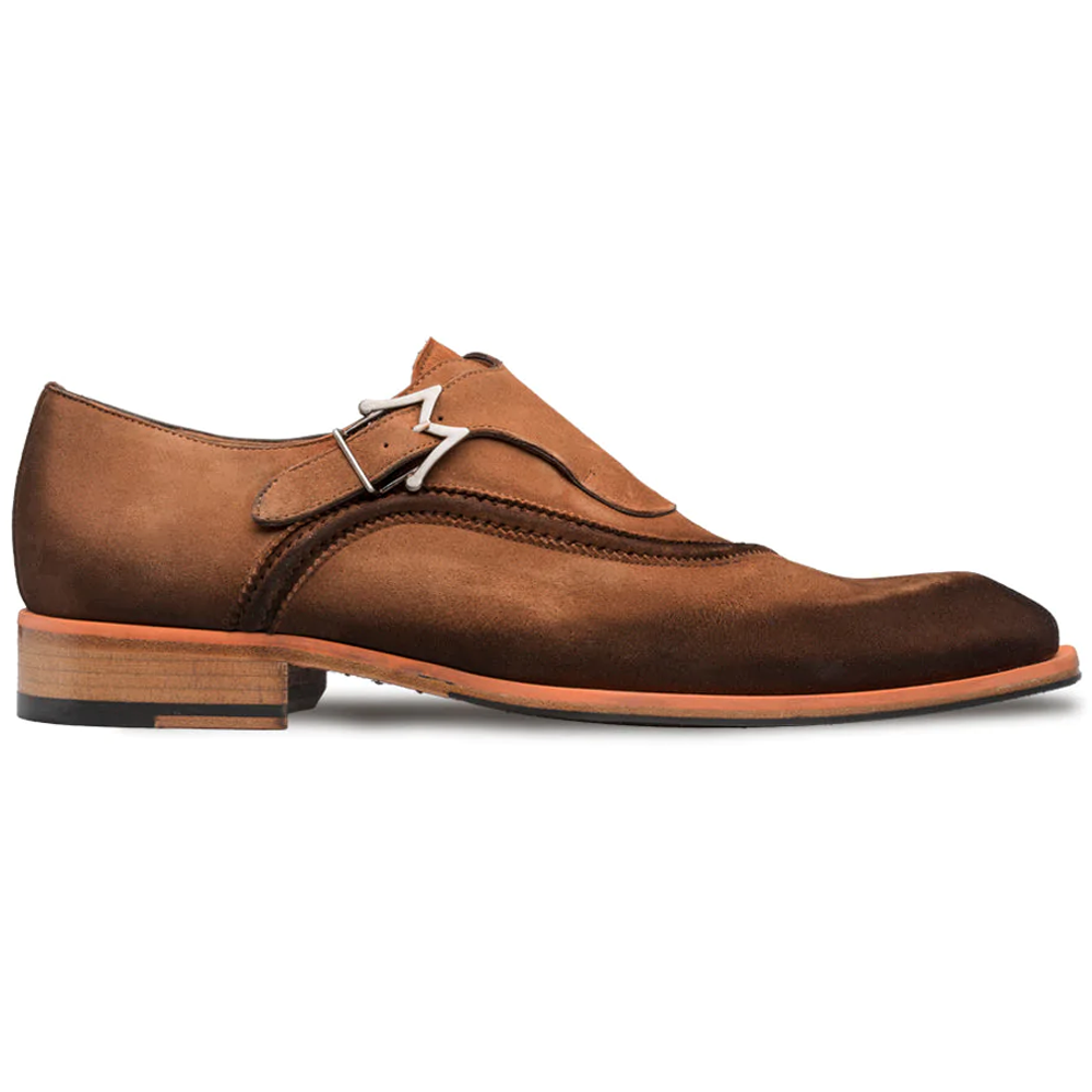 Mezlan Suede Asymmetrical Monkstrap Shoes Sport