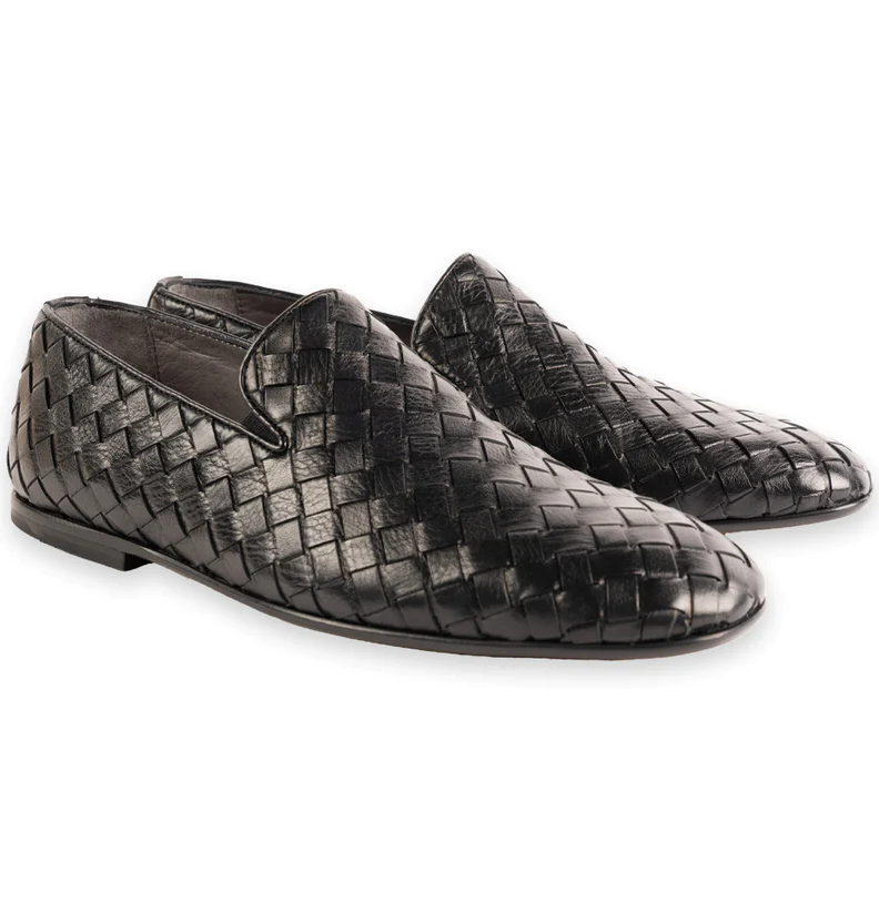 Corrente 6615 Veneta Hand Woven Loafers Black