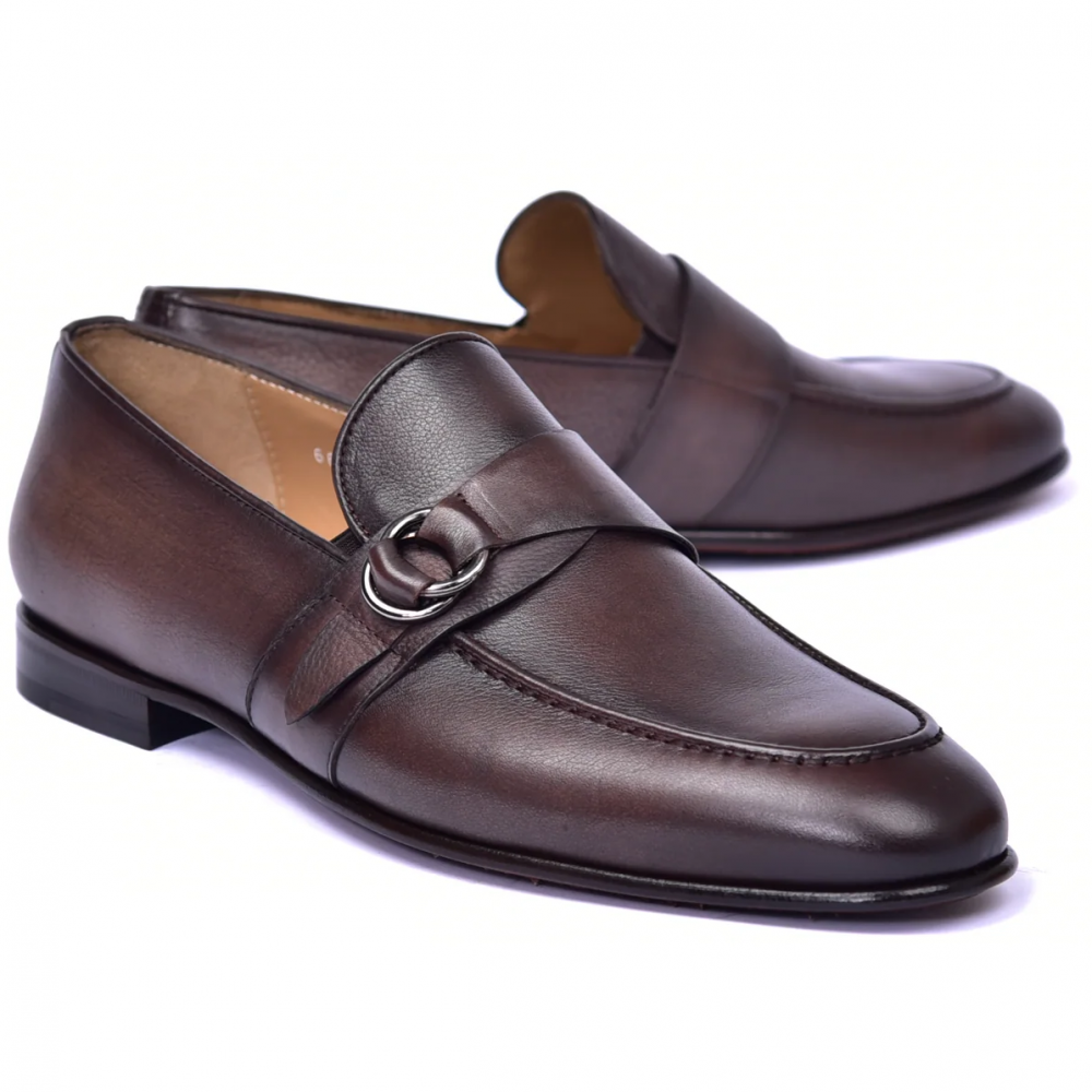Corrente C00101-6628 Side Buckle Loafer Brown