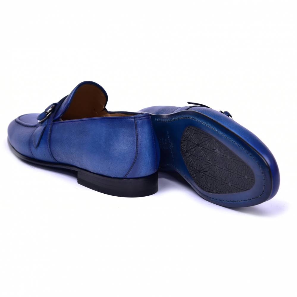 Corrente C0010-6628 Side Buckle Loafer Blue