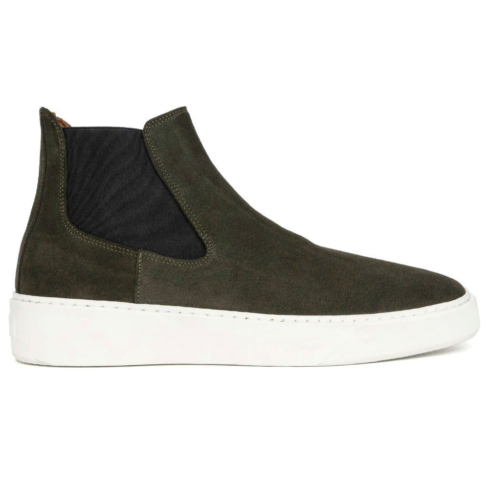 Aquatalia Demario Suede Slip-On Boot Dark Green
