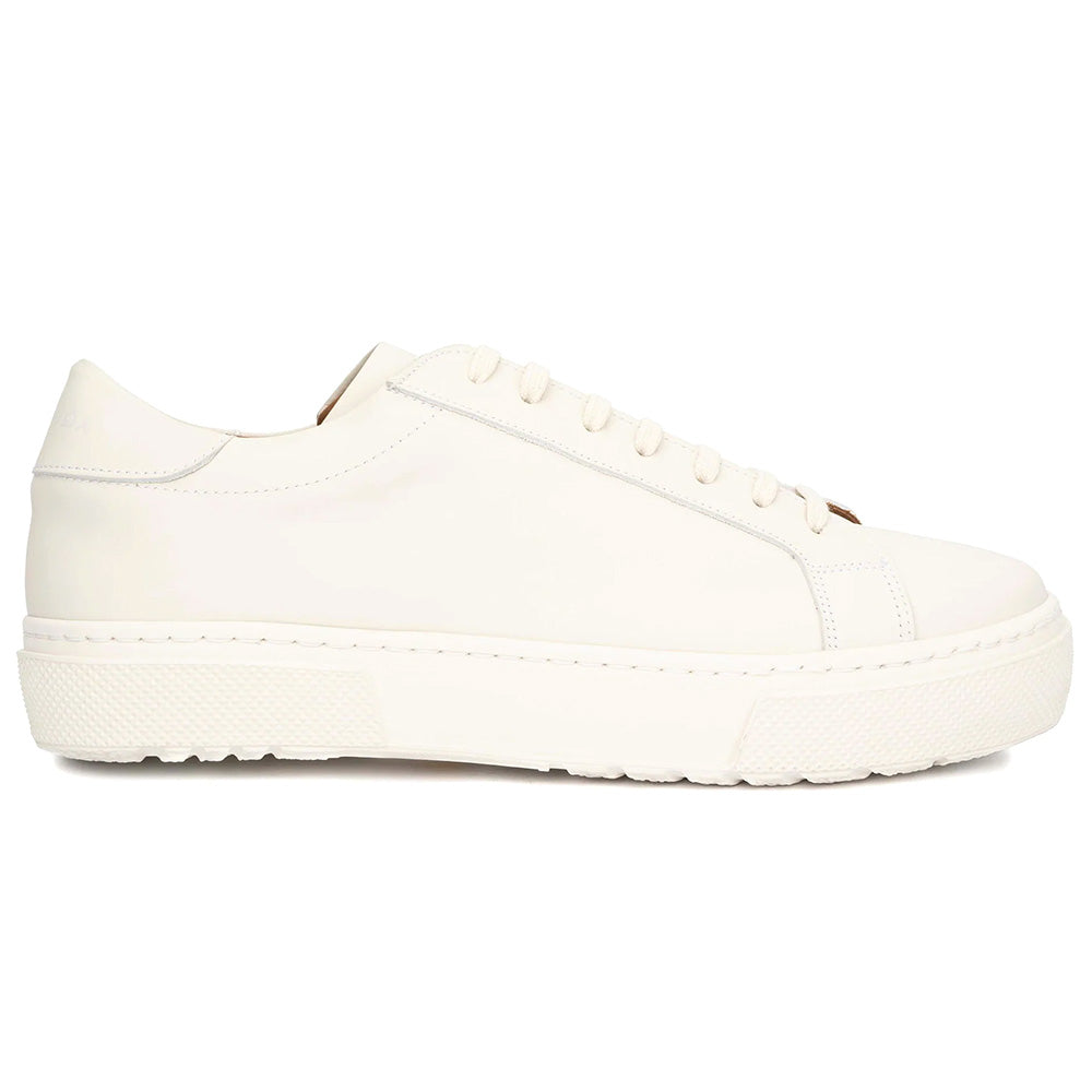 Aquatalia Vic Rubberized Leather Sneaker Ice