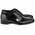 Corrente C0001301-6708 Cap Toe Ostrich Oxfords Black