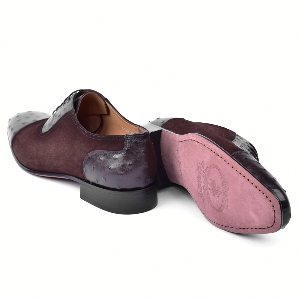 Corrente C00014-6708 Ostrich & Suede Cap Toe Brown