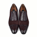 Corrente C00014-6708 Ostrich & Suede Cap Toe Brown