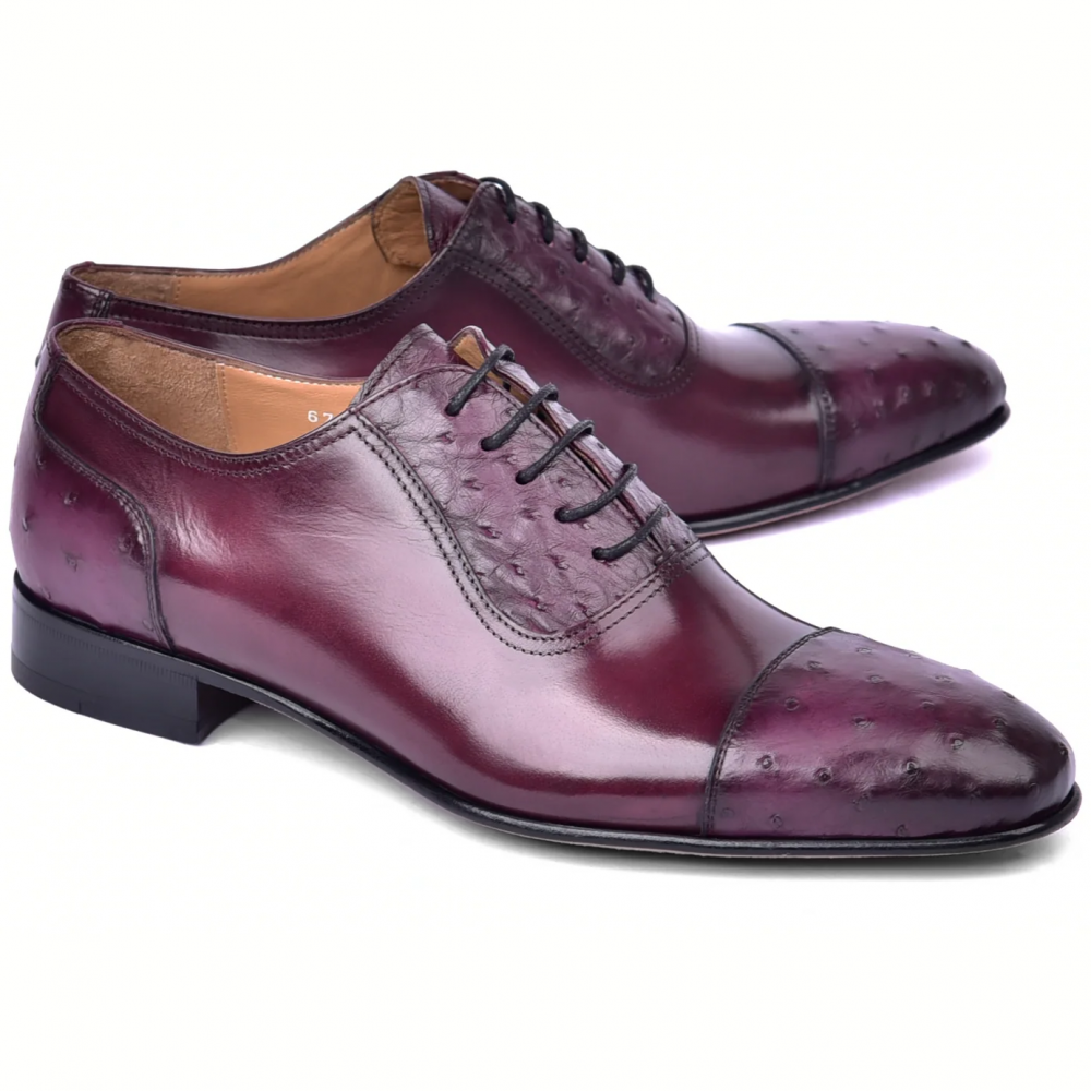 Corrente C00013-6708 Ostrich Cap Toe Burgundy