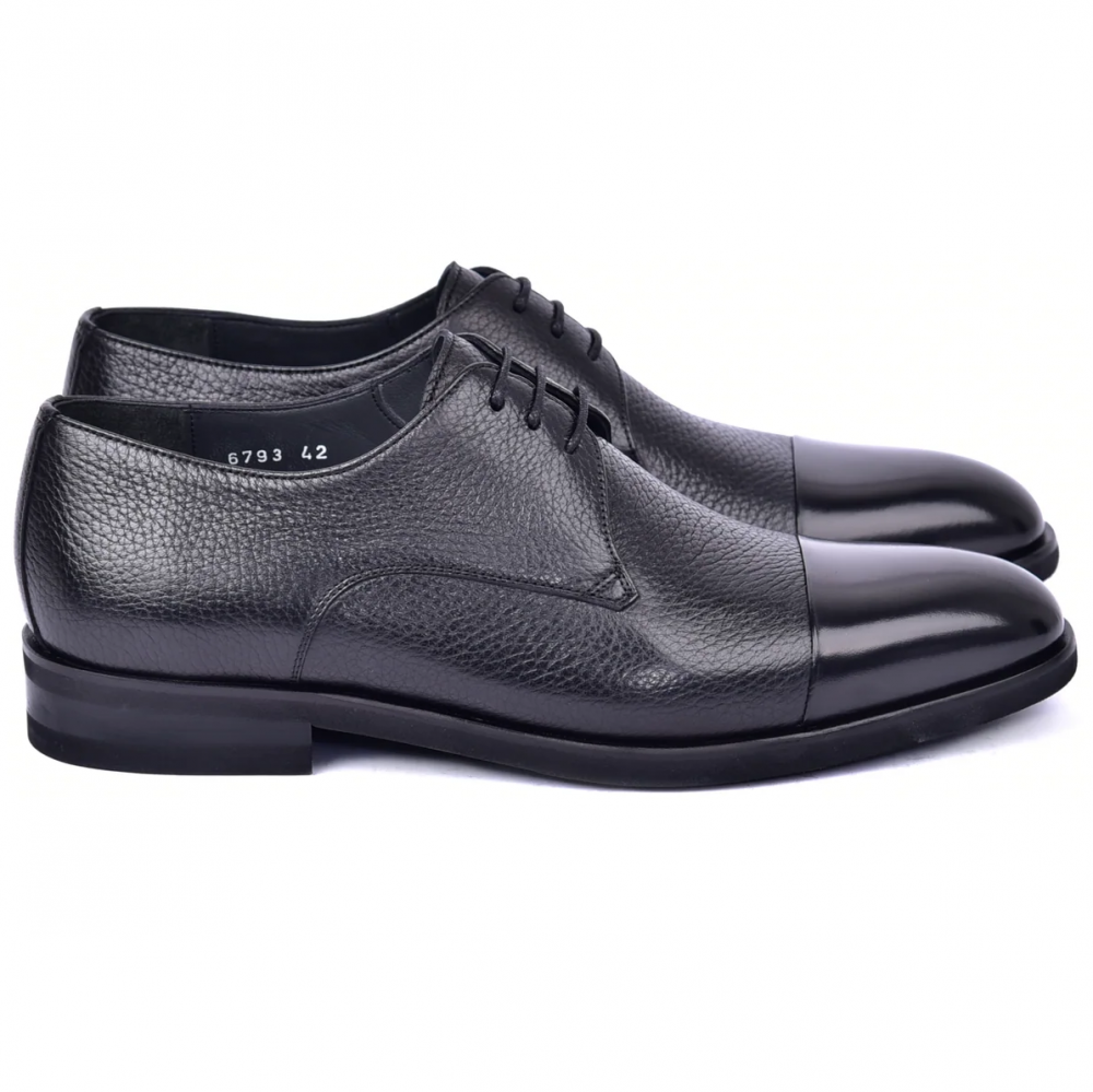 Corrente C0015-6793 Deer Skin Cap Toe Black