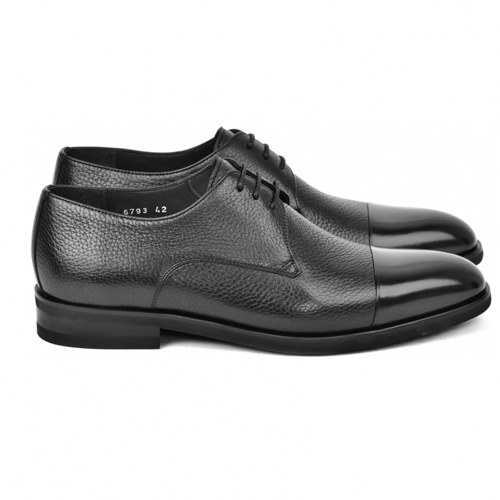 Corrente C001105-6793 Deer Skin Cap Toe Black