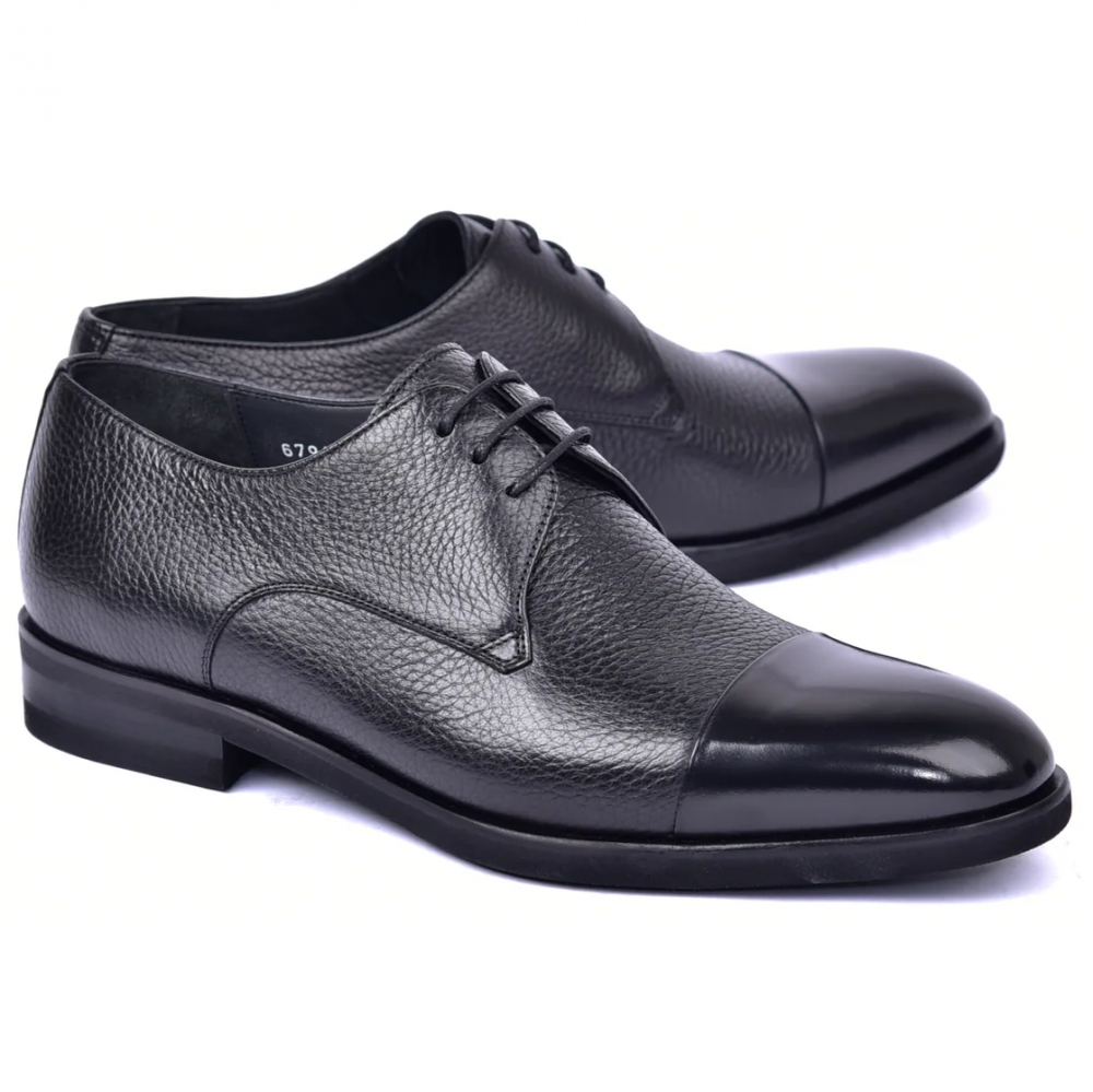 Corrente C0015-6793 Deer Skin Cap Toe Black