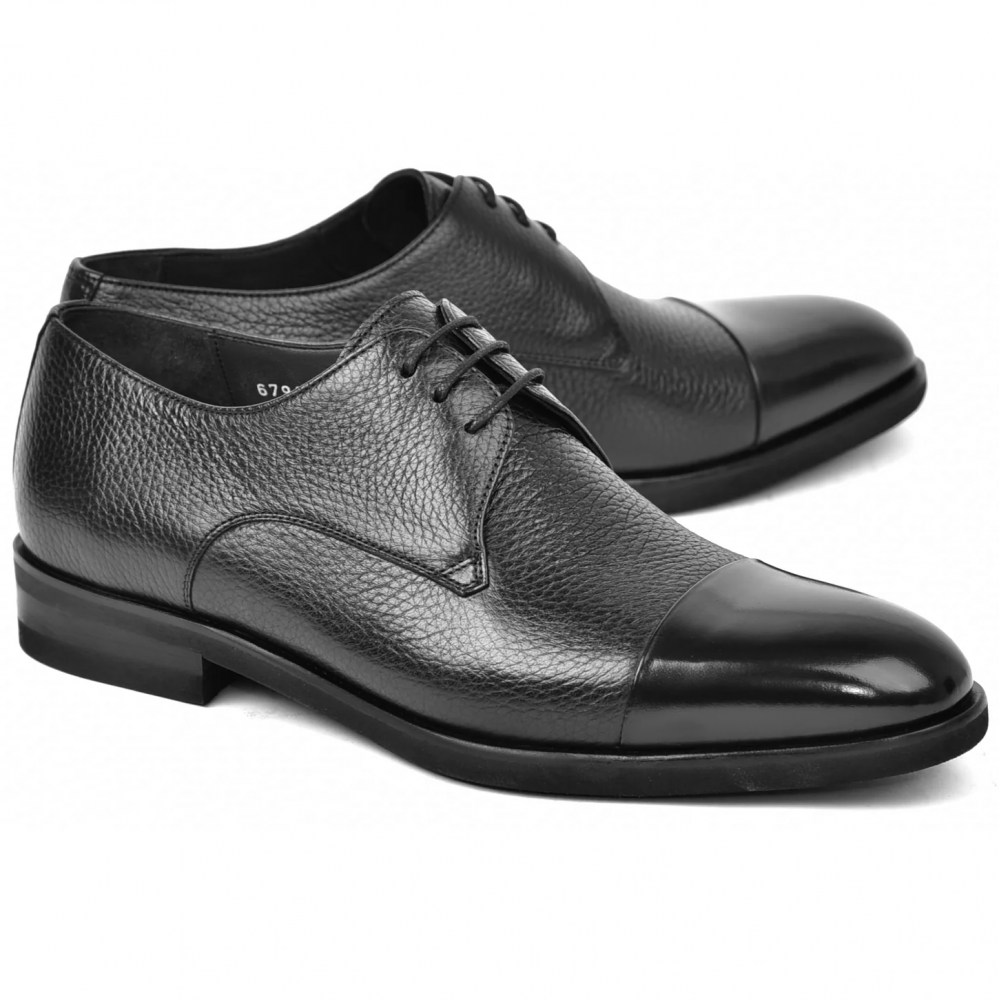 Corrente C001105-6793 Deer Skin Cap Toe Black
