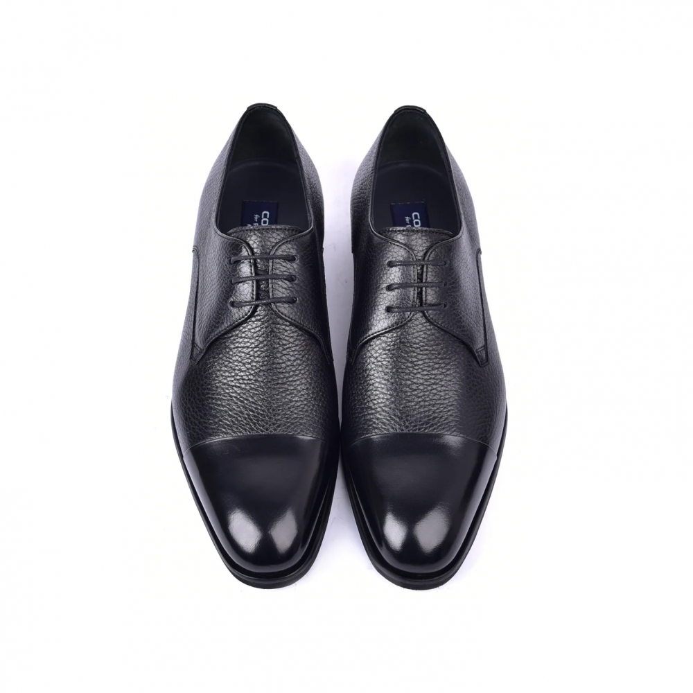 Corrente C0015-6793 Deer Skin Cap Toe Black