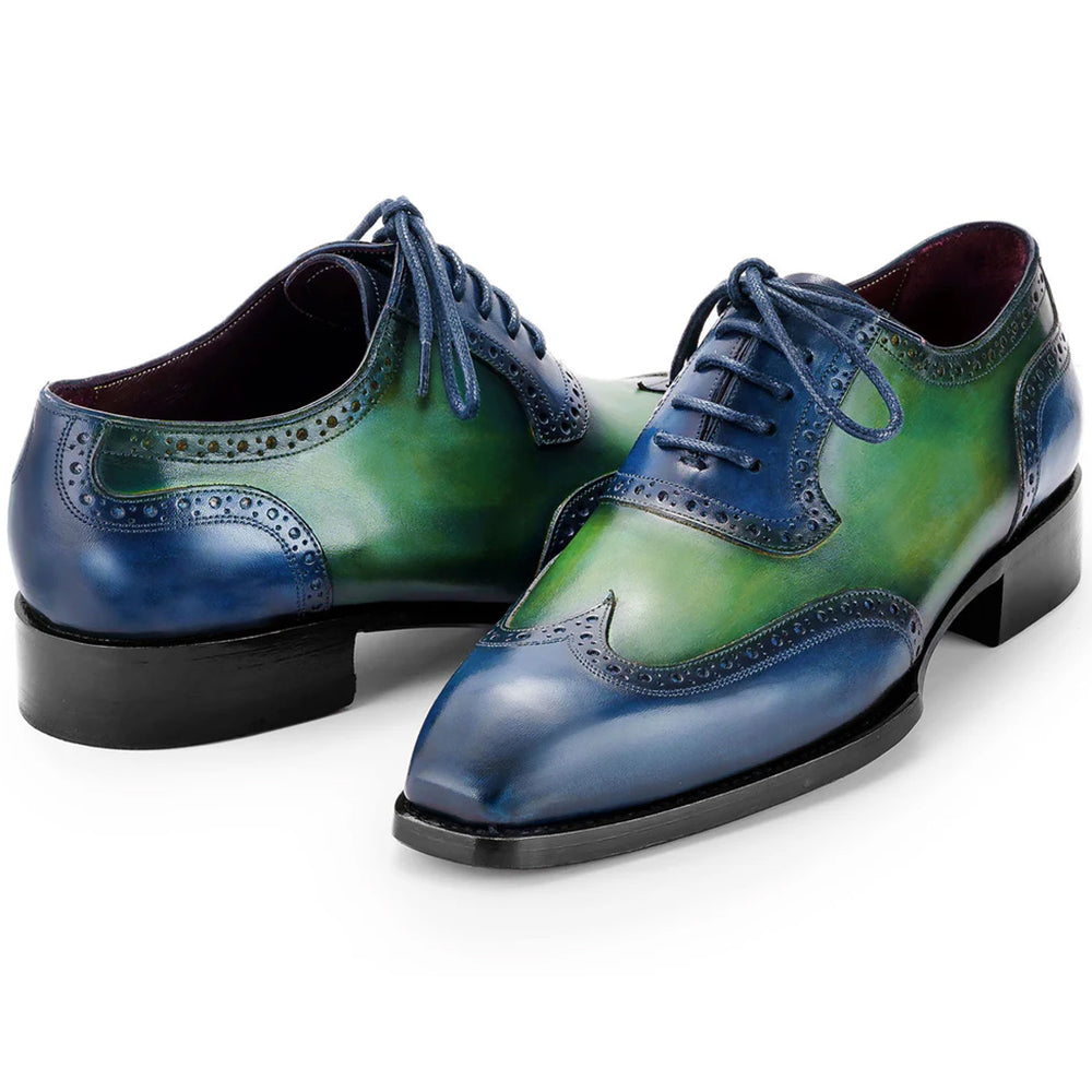 Paul Parkman Goodyear Welted Wingtip Oxford Blue & Green