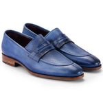 Paul Parkman Men's Split Toe Loafer Shoes Blue