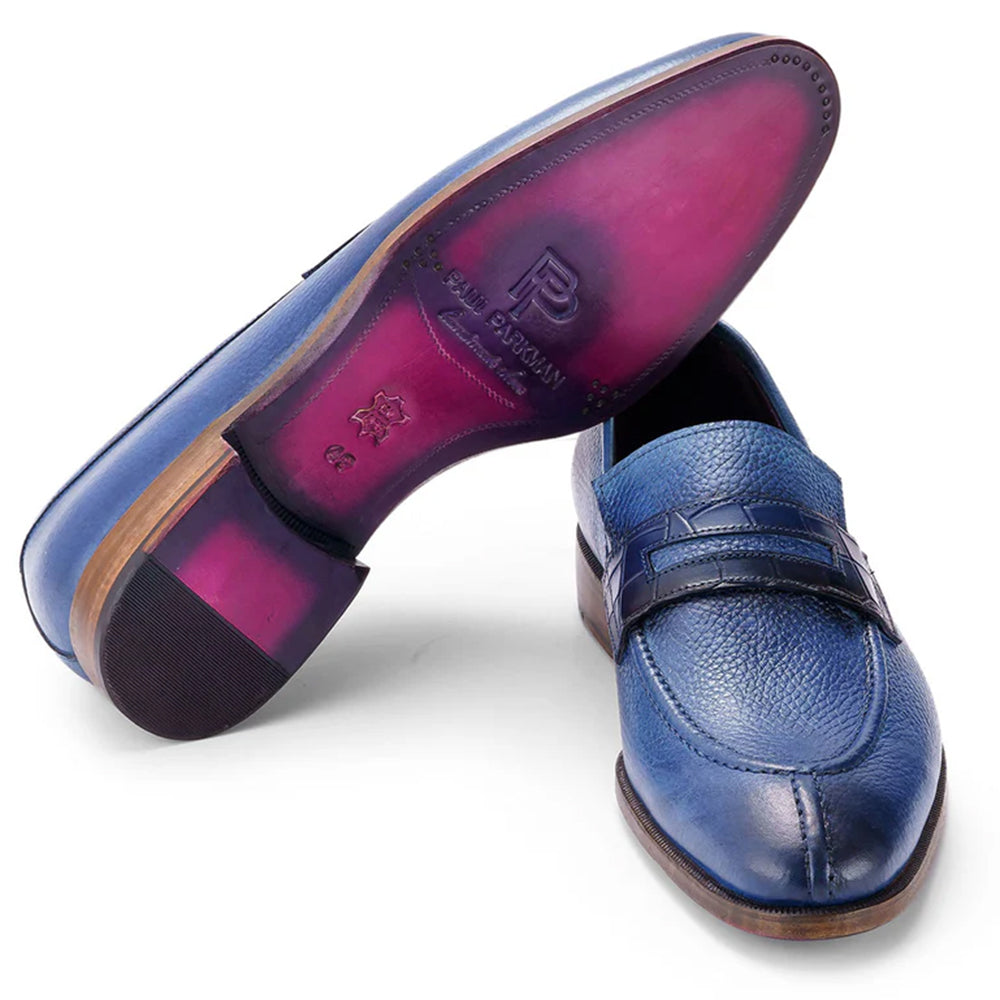 Paul Parkman Men's Split Toe Loafer Shoes Blue